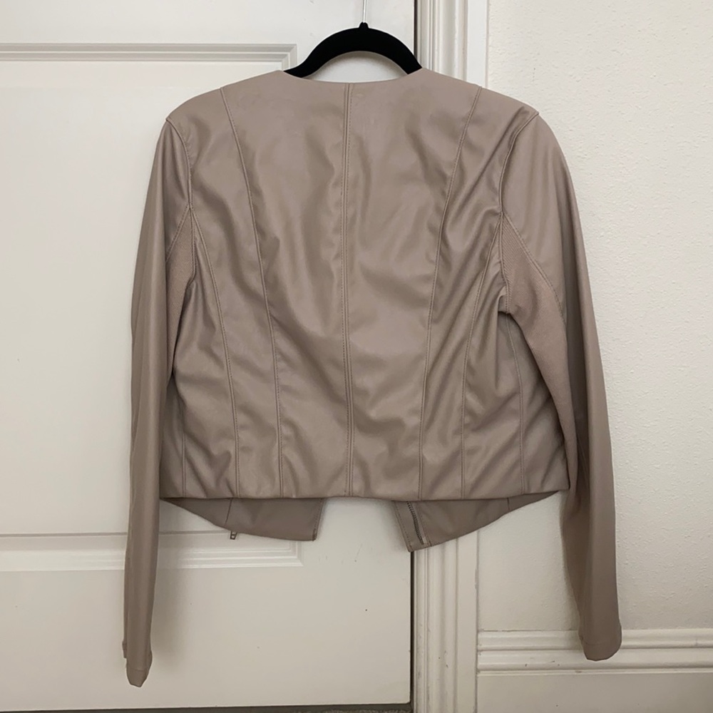 Beige Leather Jacket - image 2